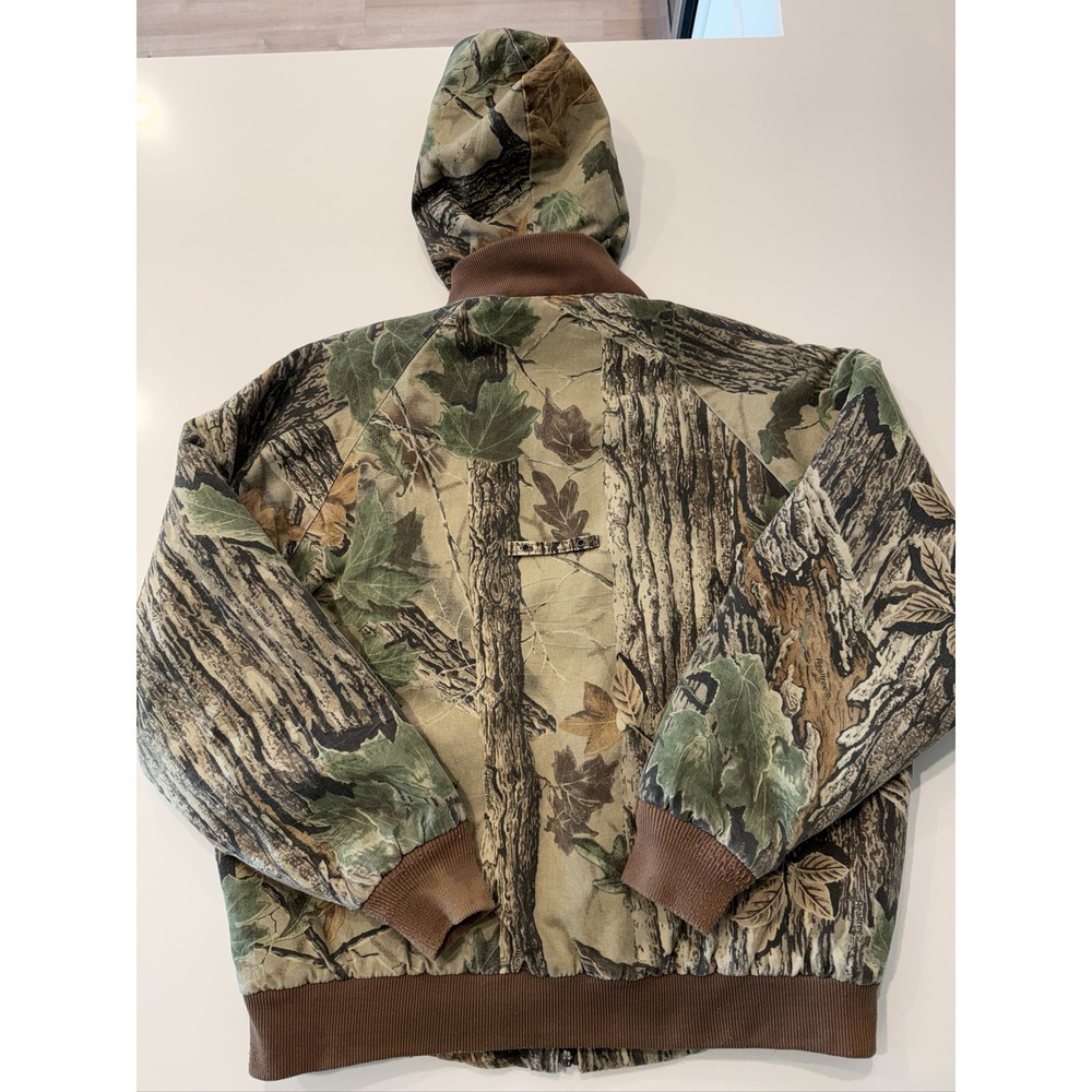 Duxbak Realtree Camouflage Hooded Hunting Jacket Men's XL Brown Polyester Lined